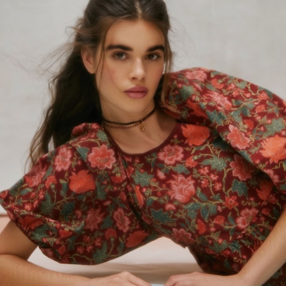 Laura Ashley UO Tiered Floral Tie Bow Bella Dress